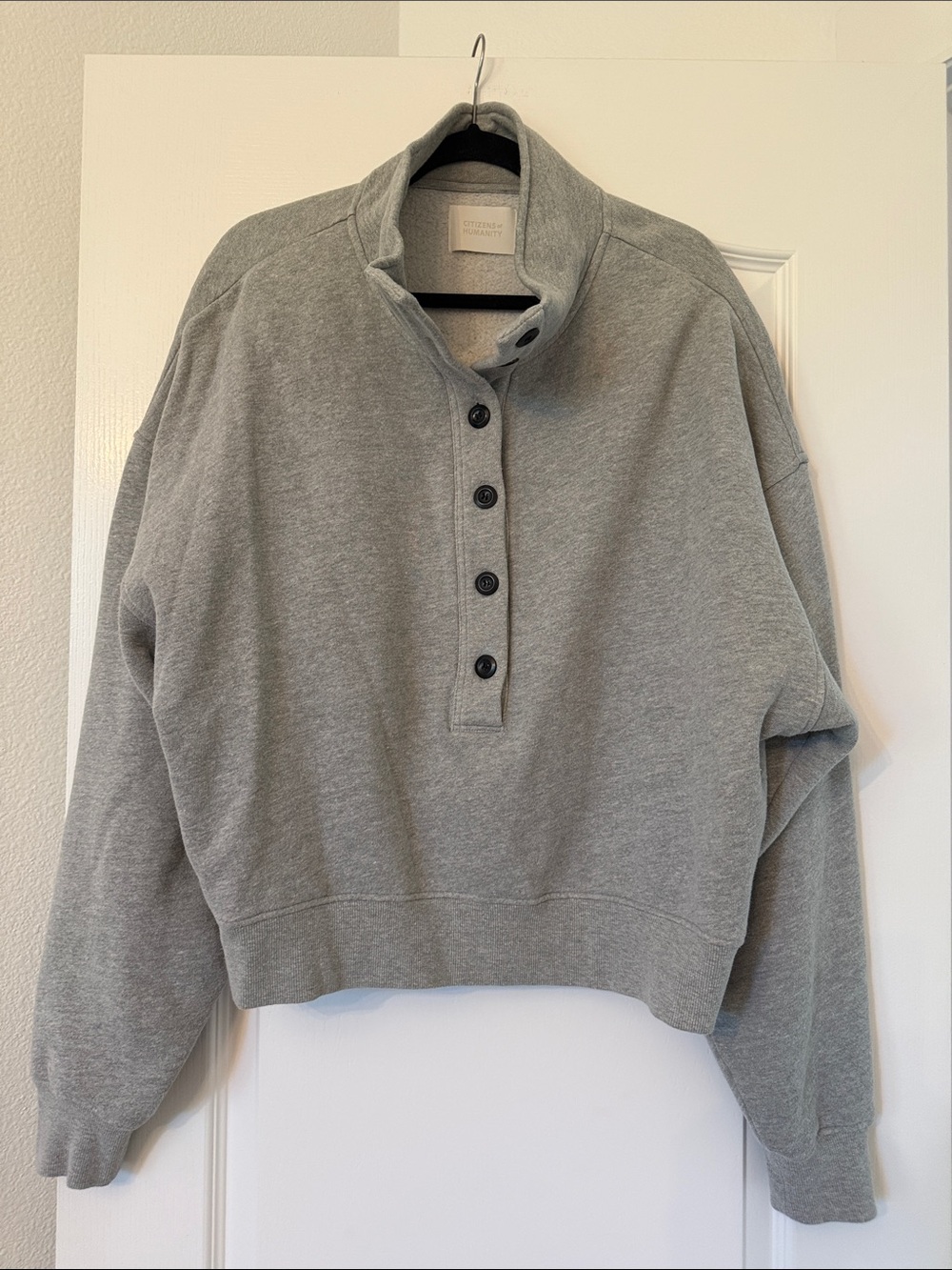 Citizens Of Humanity Mirelle Heather Grey Funnel Neck Sweatshirt